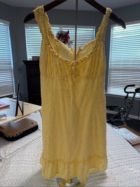 Aeropostale Yellow Ruffled Slip Dress